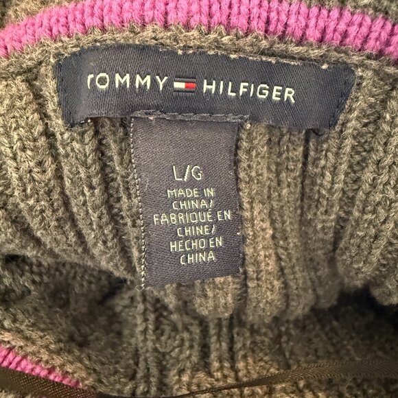 Tommy Hilfiger Cable Knit Long Sleeve Sweater Women’s Size‎ Large Crewneck Gray - Picture 7 of 10